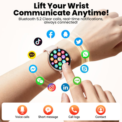 Smart Watch for Women, 1.39" Fitness Tracker with Bluetooth Calls(Answer&Make&Message Reminder), Smart Watch Fits for Android and Iphone, IP67 Waterproof, 100+ Sport Modes Smartwatch, for Gift, Pink