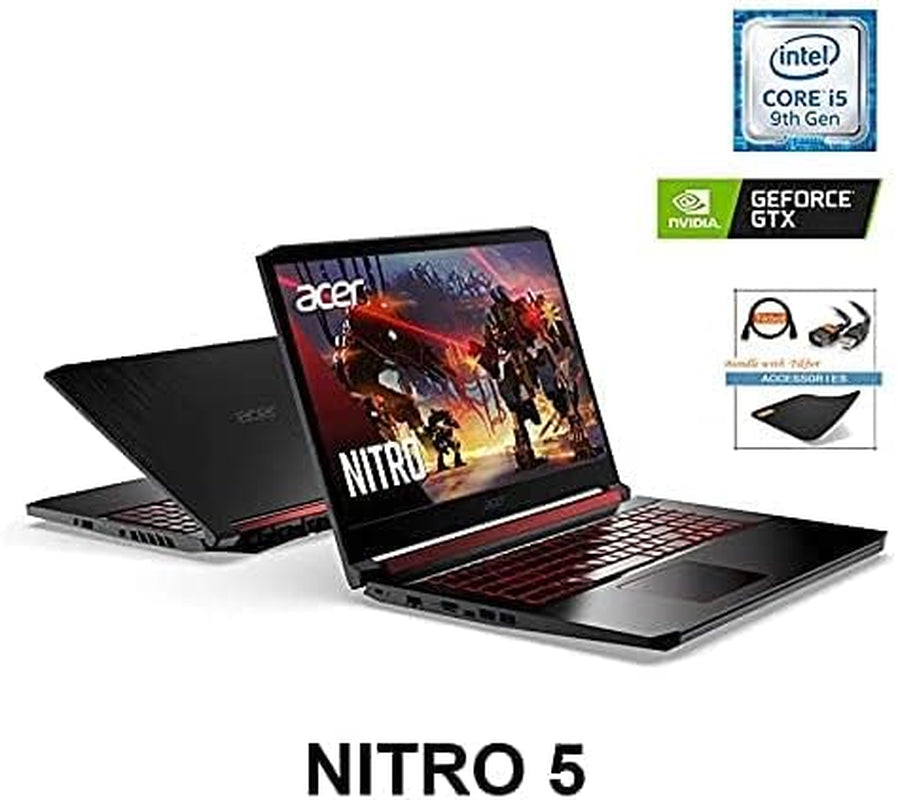 Nitro 5 Gaming Laptop, Intel Core I5-9300H, NVIDIA Geforce GTX 1650, 15.6"" Full HD IPS Display, Wi-Fi 6, Backlit Keyboard, Win10，With Accessories (16GB RAM | 512GB Pcie SSD | 1TB HDD), Black